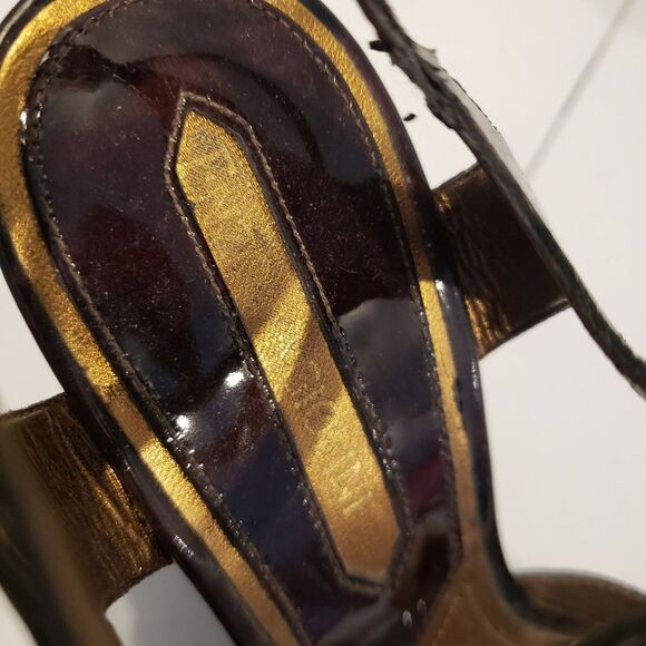 Enzo Angiolini Black Wedge Sandals - Picture 7 of 8